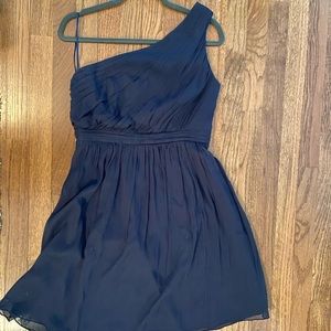 J.Crew Occasion one shouldered Newport navy dress